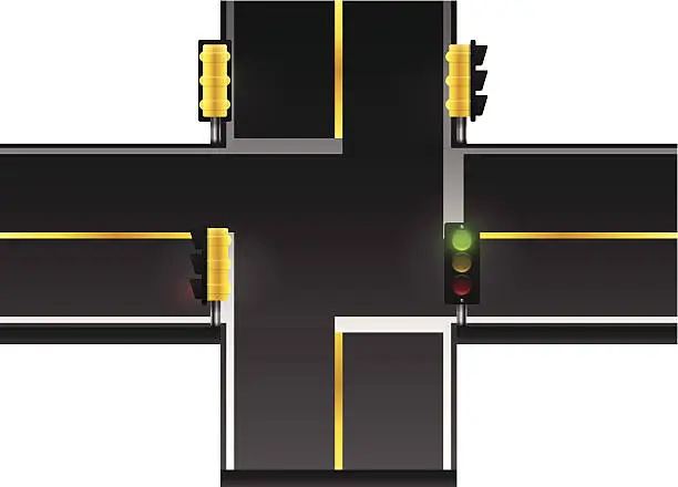 Vector illustration of Traffic Intersection