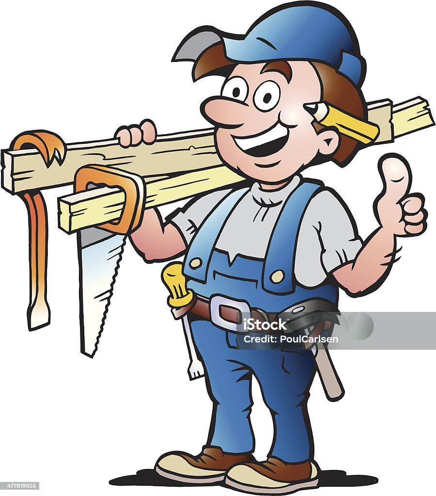 Illustration of an Happy Carpenter Handyman illustration of an Happy Carpenter Handyman Adult stock vector