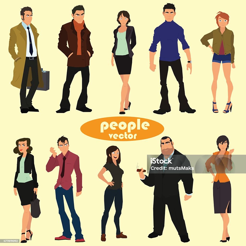 People R Vector People Vector Stock Illustration - Download Image Now - Front View ...