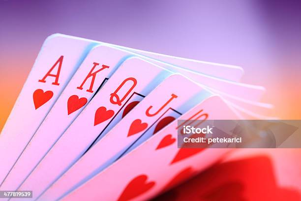 Poker Królewski Kier - zdjęcia stockowe i więcej obrazów As - As, As kier, Czerwony