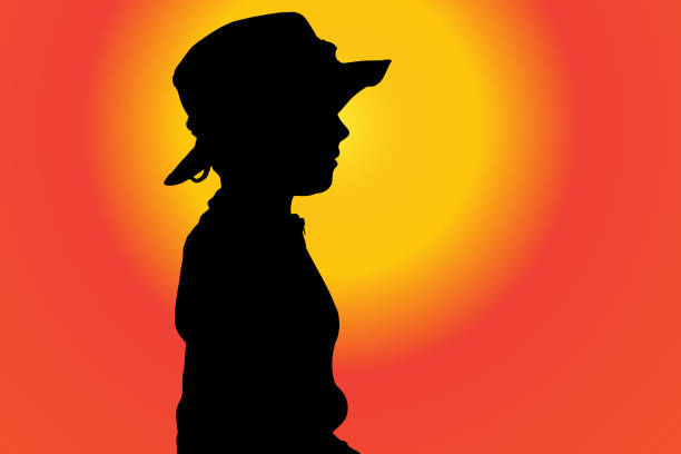 ilustrações, clipart, desenhos animados e ícones de vetor silhueta de um garoto. - grandparent grandfather granddaughter silhouette