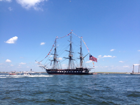 USS Constitution during it's annual 4th of July turnaround cruise. 