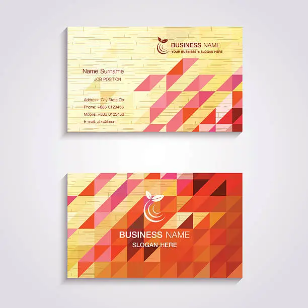 Vector illustration of Abstract wooden business card template