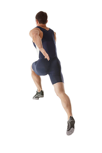 istock Rear view of a male athlete running 477826319