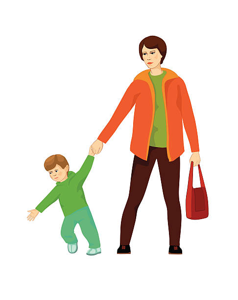 mother with child vector art illustration