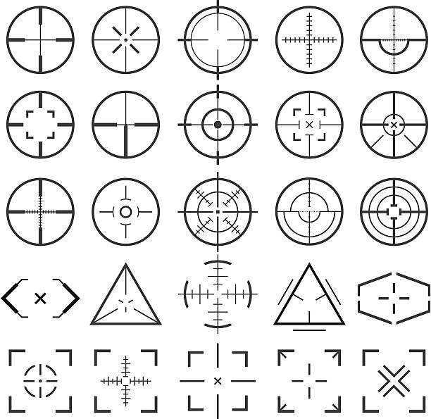 illustrations, cliparts, dessins animés et icônes de crosshairs - telescopic sight