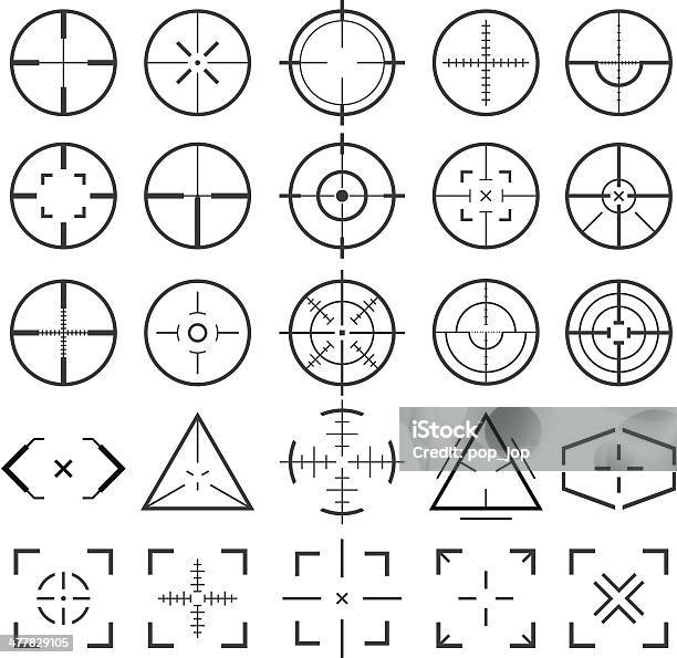 Amp Mira - Arte vetorial de stock e mais imagens de Alvo - Alvo, Alvo Militar, Retícula
