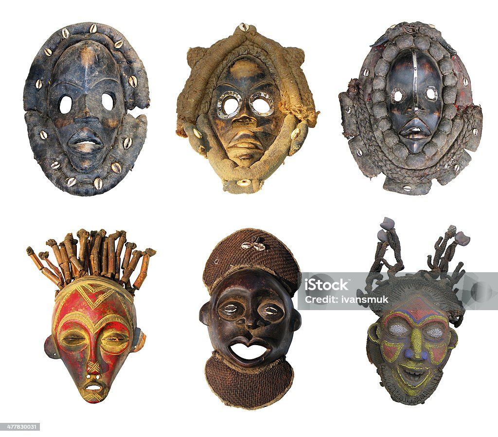 African masks The original African masks, made ​​the traditional way Mask - Disguise Stock Photo