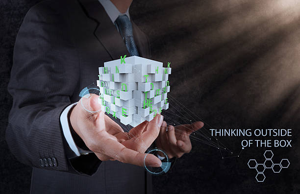 istock businessman hand shows word thinking outside the box 477830805