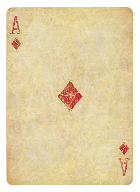 Vintage Ace Of Diamonds Isolated (clipping path included)