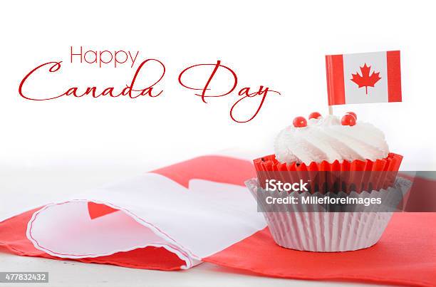 Happy Canada Day Cupcake Stock Photo - Download Image Now - Canada Day, Celebration, 2015