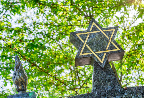 Jewish cemetery: Star of David on the tombstone