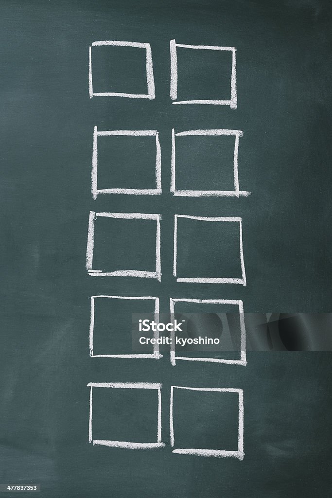黒板にチェックボックス - カラー画像のロイヤリティフリーストックフォト