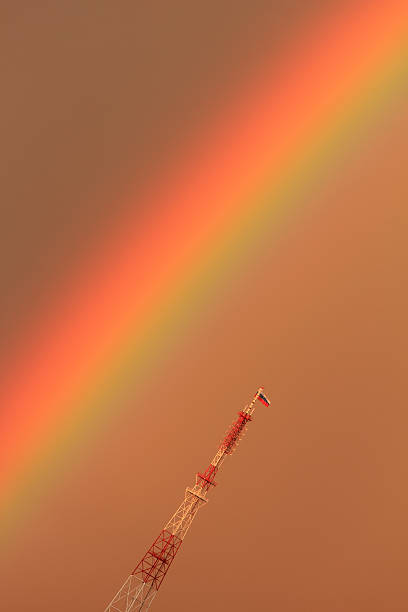 Rainbow to celebrate the occasion of Russia Flag Day, August, 22. Krasnoyarsk, Siberia