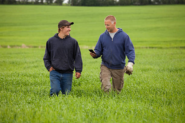 Father and Son on their Farm