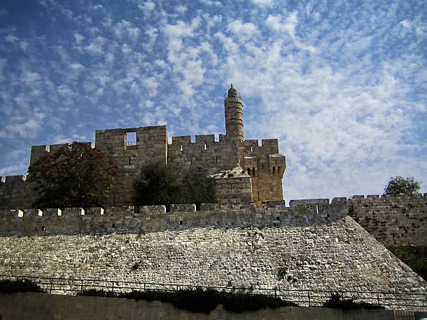 torre de david.  a cidade velha, em jerusalém, israel. - jerusalem judaism david tower - fotografias e filmes do acervo