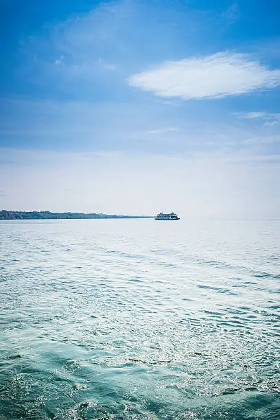 Car ferry on the lake Constance (Bodensee).