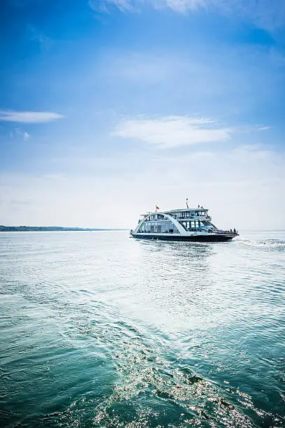 Car ferry on the lake Constance (Bodensee).