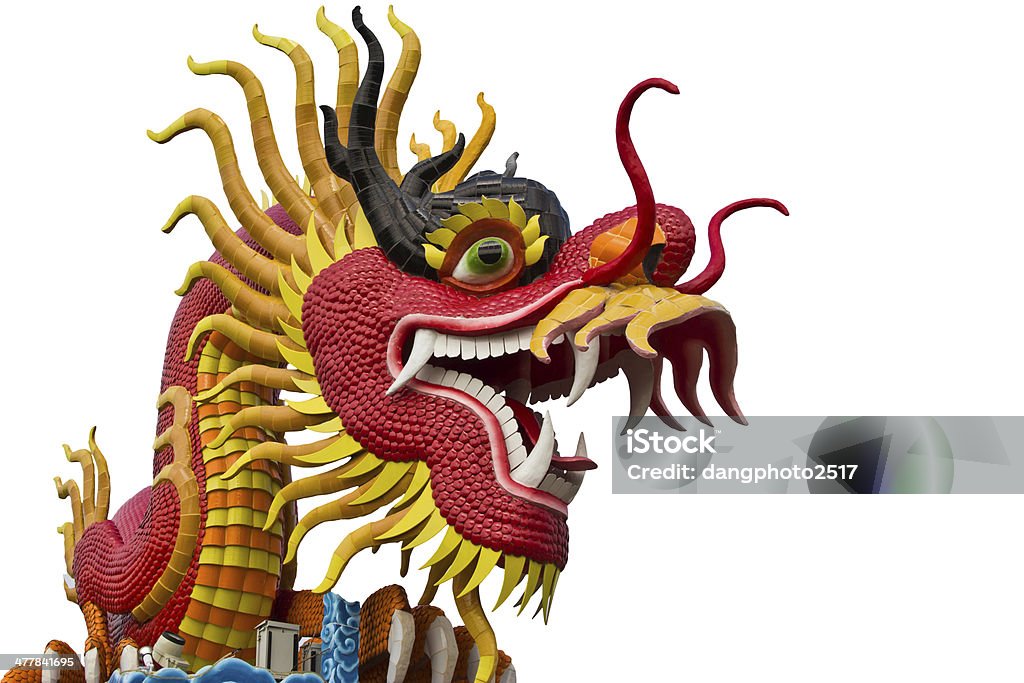 chinese style dragon statue at chonburi Animal Stock Photo