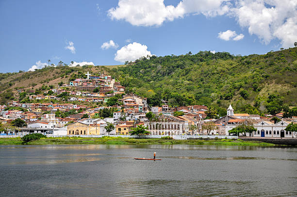 Small boat in Cachoeira (Brazil) stock photo