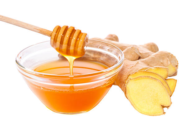 honey and ginger isolated with path stock photo