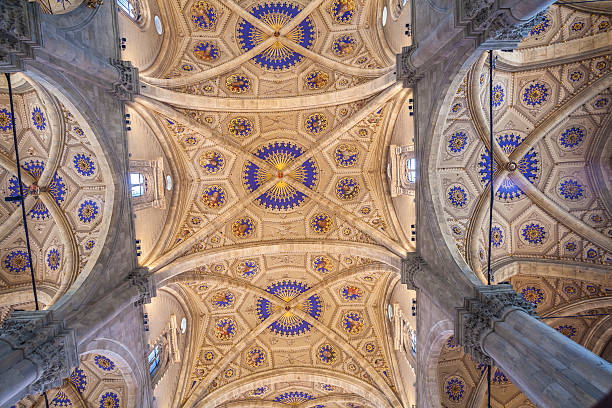 istock Como Cathedral: interior view of the ceiling decorations 477843284
