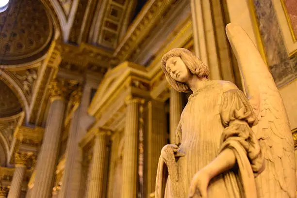 Angel statue in church