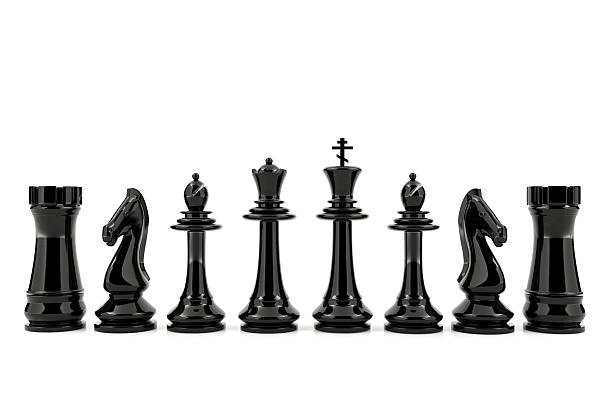 istock White and black chess isolated on white background 477845680
