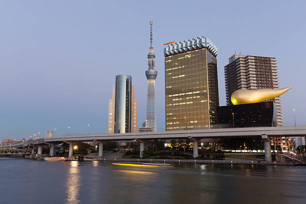 Tokyo Skyline at dusk in Japan.