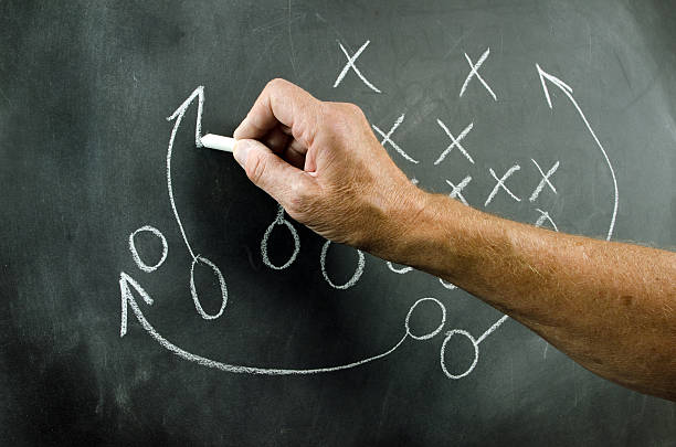 istock Football Game Plan on school blackboard 477848431