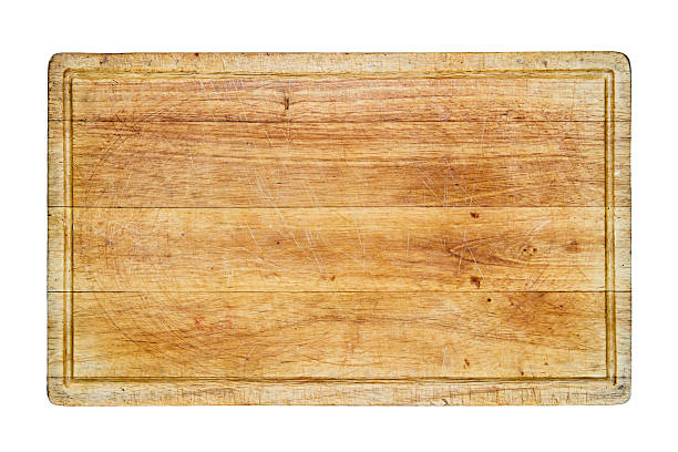 istock Wooden cutting board isolated on white 477849486