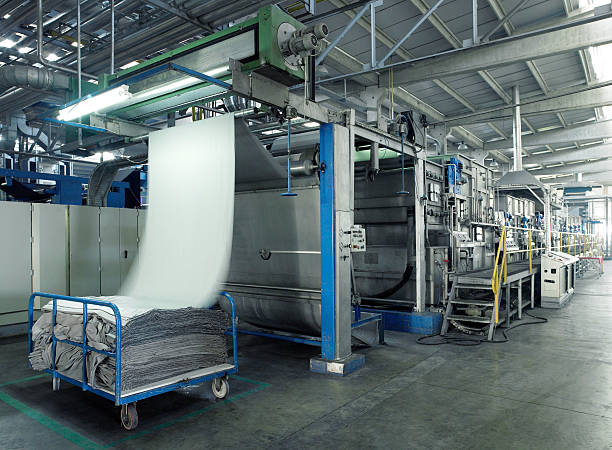 usine textile (cliquez pour en savoir plus) - textile industry loom machine textile photos et images de collection