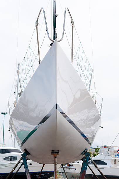 istock Boat at the shipyard for maintenance 477849694