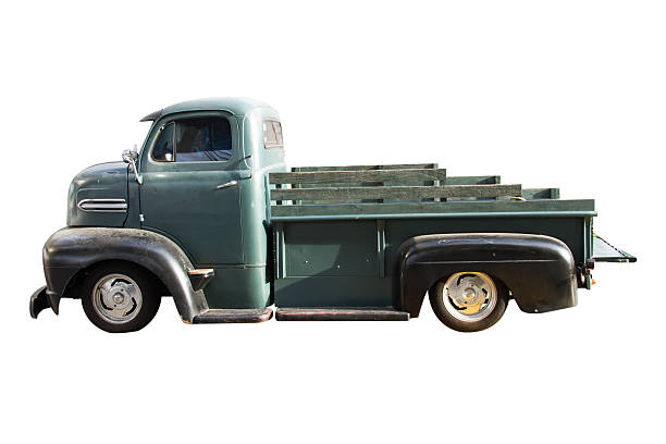 istock Retro green truck 477852698