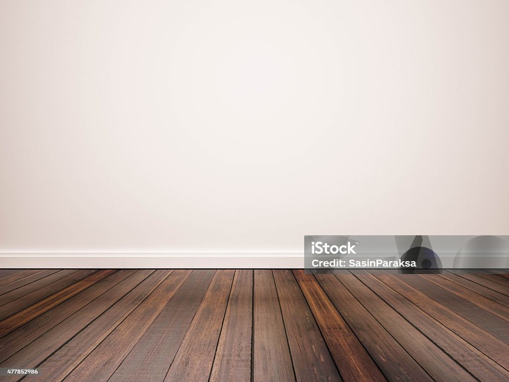 hardwood floor and white wall Flooring Stock Photo