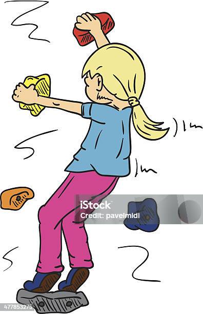 Bouldering Stock Illustration - Download Image Now - Cartoon, Fun, Illustration