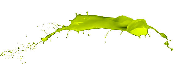istock Isolated shot of green paint splash on white background 477855752