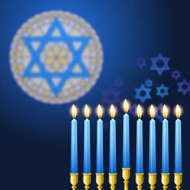 Vector illustration of Candles in Hanukkah