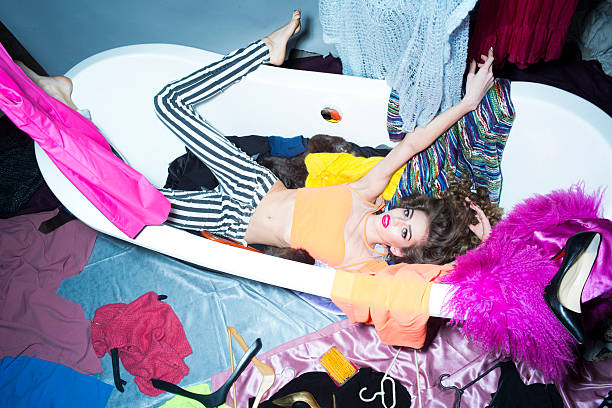 istock Showy effective young woman in bath 477857892