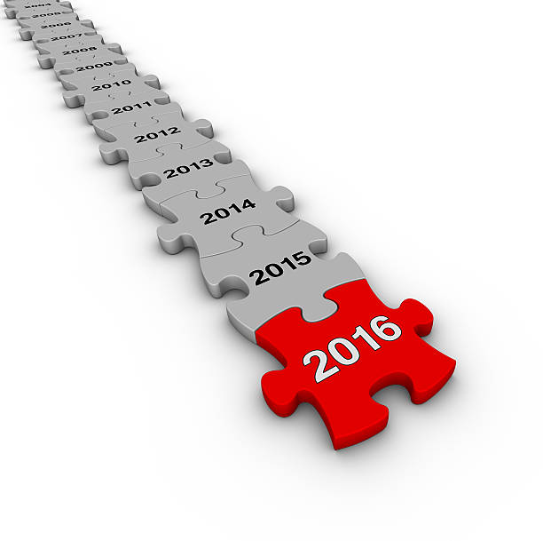 istock Happy New Year 2016. Jigsaw puzzle timeline. 477858274