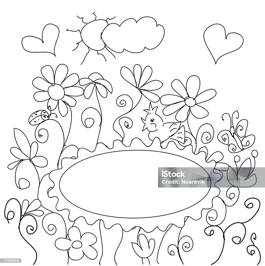 Coloring Greeting Card 2015 stock illustration