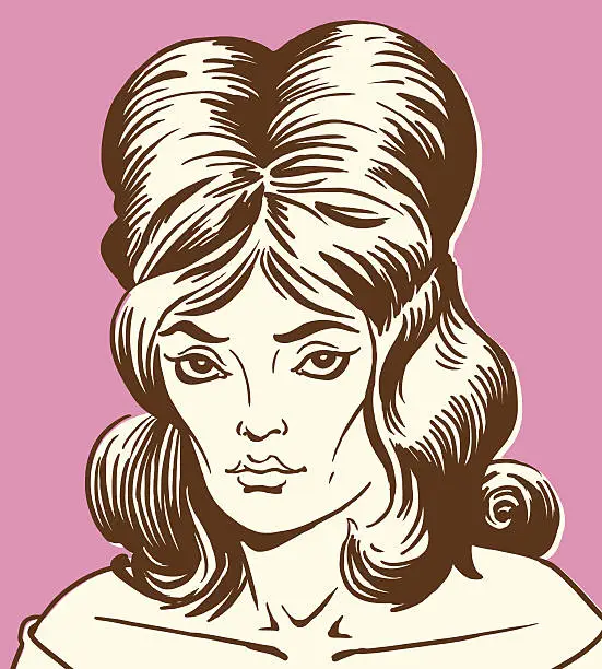 Vector illustration of Woman with Tall Hair