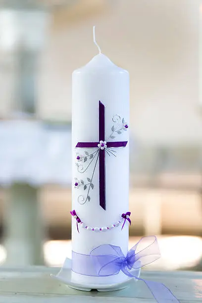 A beautiful communion candle - Christening Candle