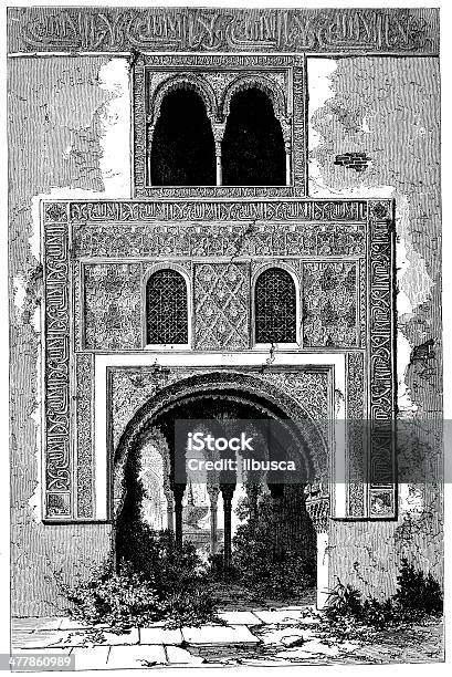 Antikes Illustration Von Alhambra Liefern Stock Vektor Art und mehr Bilder von Alhambra - Granada - Alhambra - Granada, Alt, Altertümlich