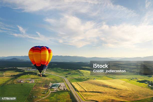 Hot Air Balloon Scenic Stock Photo - Download Image Now - Montana - Western USA, Hot Air Balloon, Kalispell
