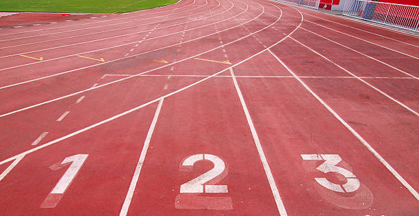 istock Lanes of  race track 477861643