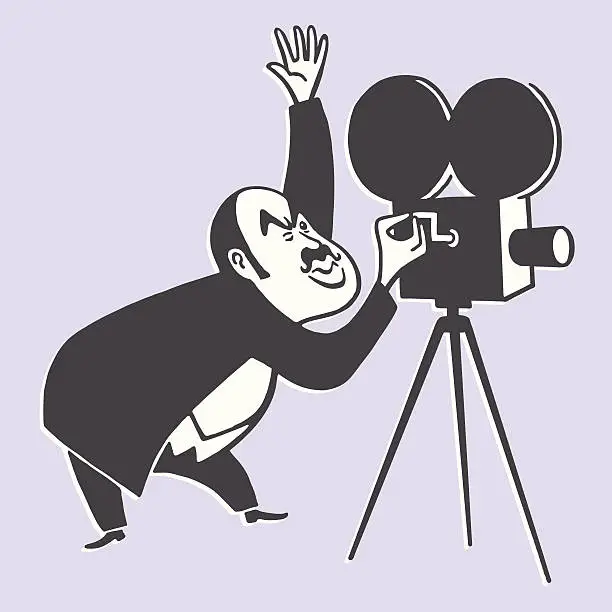 Vector illustration of Cameraman and a Movie Camera