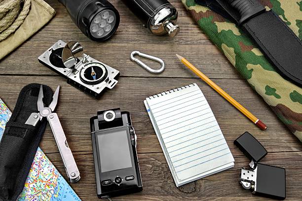istock Desktop With Large Group Of  Objects For Travel 477863106