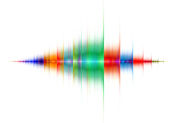 Multicolored sound wave on white background stock photo