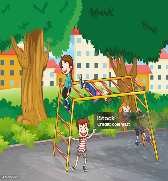Kids And Monkey Bar Stock Illustration - Download Image Now - Monkey Bars, Adult, Adults Only